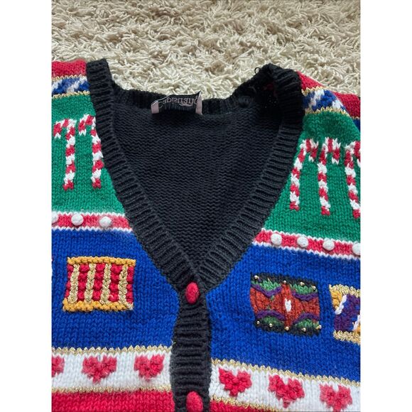 Vintage Capistrano Nutcracker Sweater Vest Christmas Hand Knit Women’s XL - Picture 12 of 16